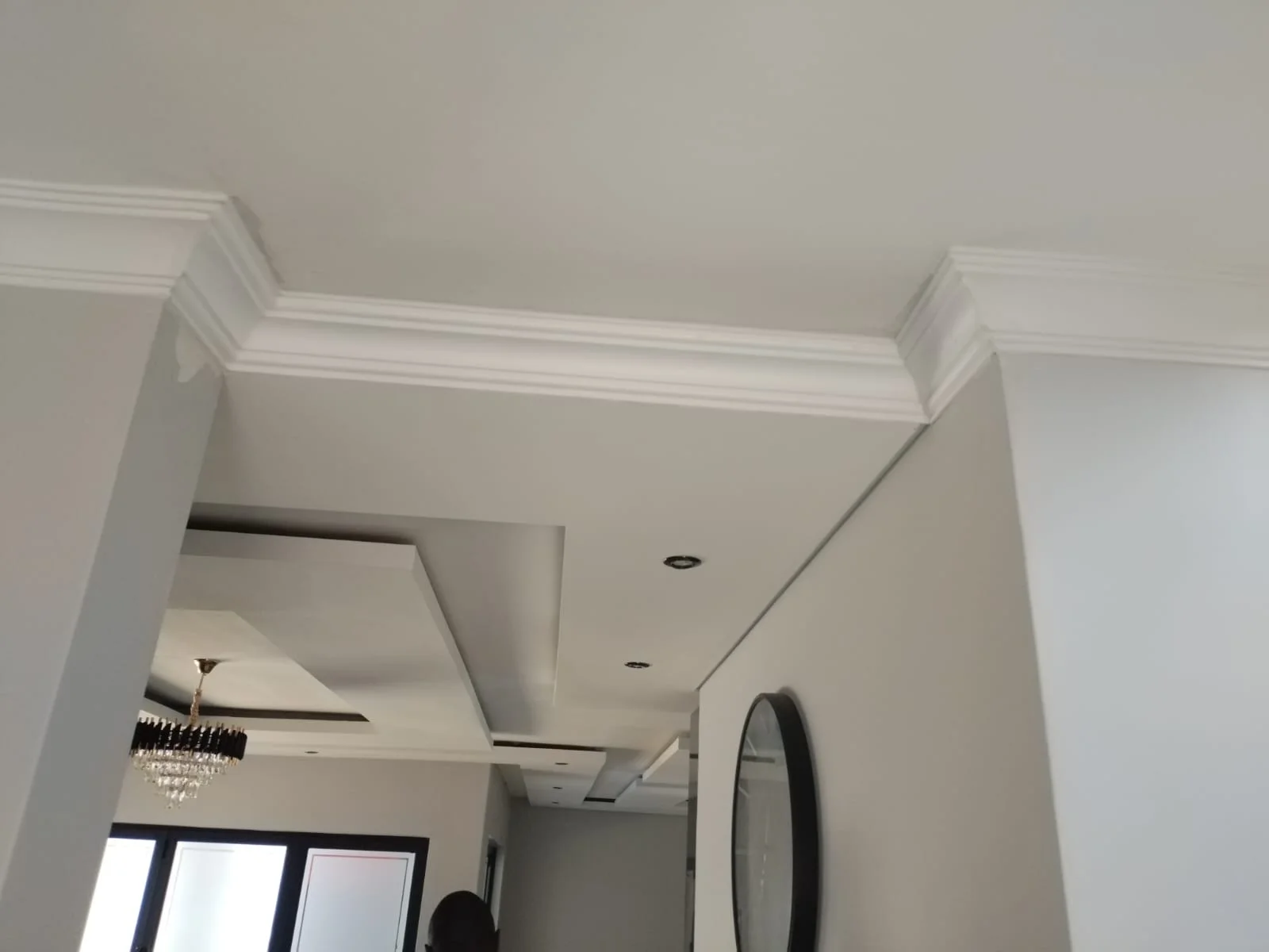 Ceiling bulkhead with cornice finish by Z J Ceiling and Kitchen Masters